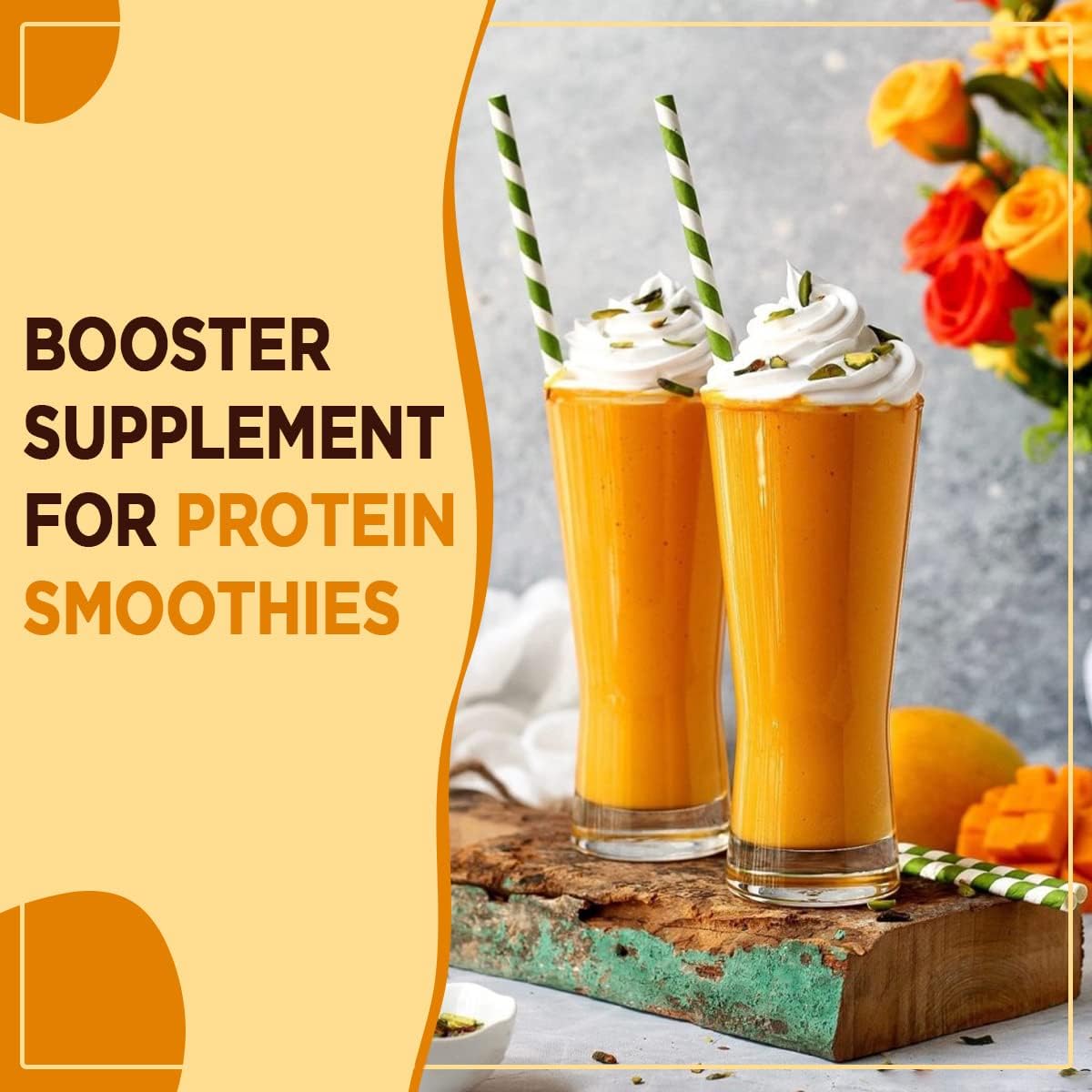 AKI ORGANIC Mango Extract Powder - 6.34oz/180g - High in Vitamin C - Ideal for Protein Smoothies, Sorbet, Juice & Ice Cream