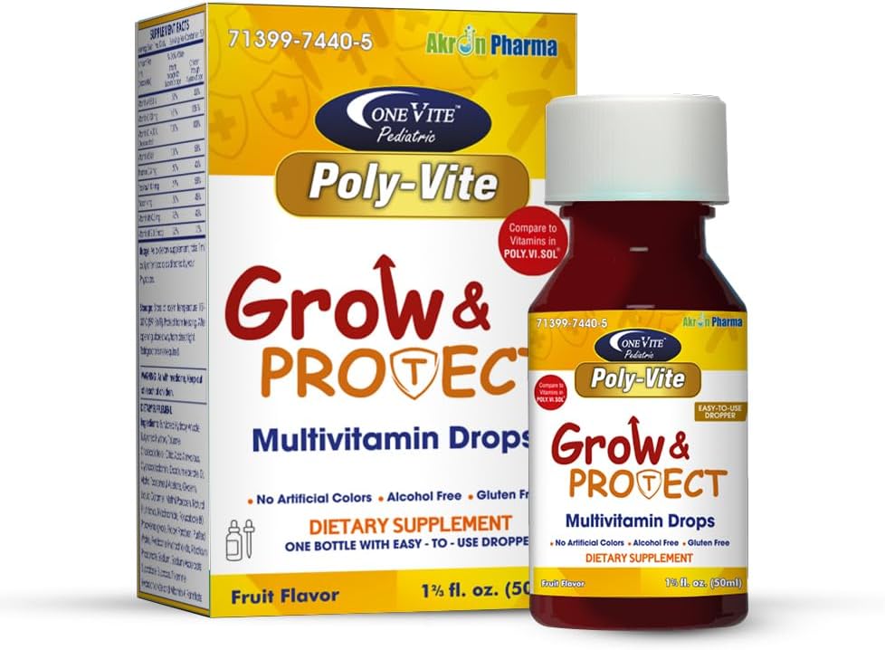 Akron Pharma Poly-Vite Drops for Children - Essential Pediatric Multivitamin Supplement