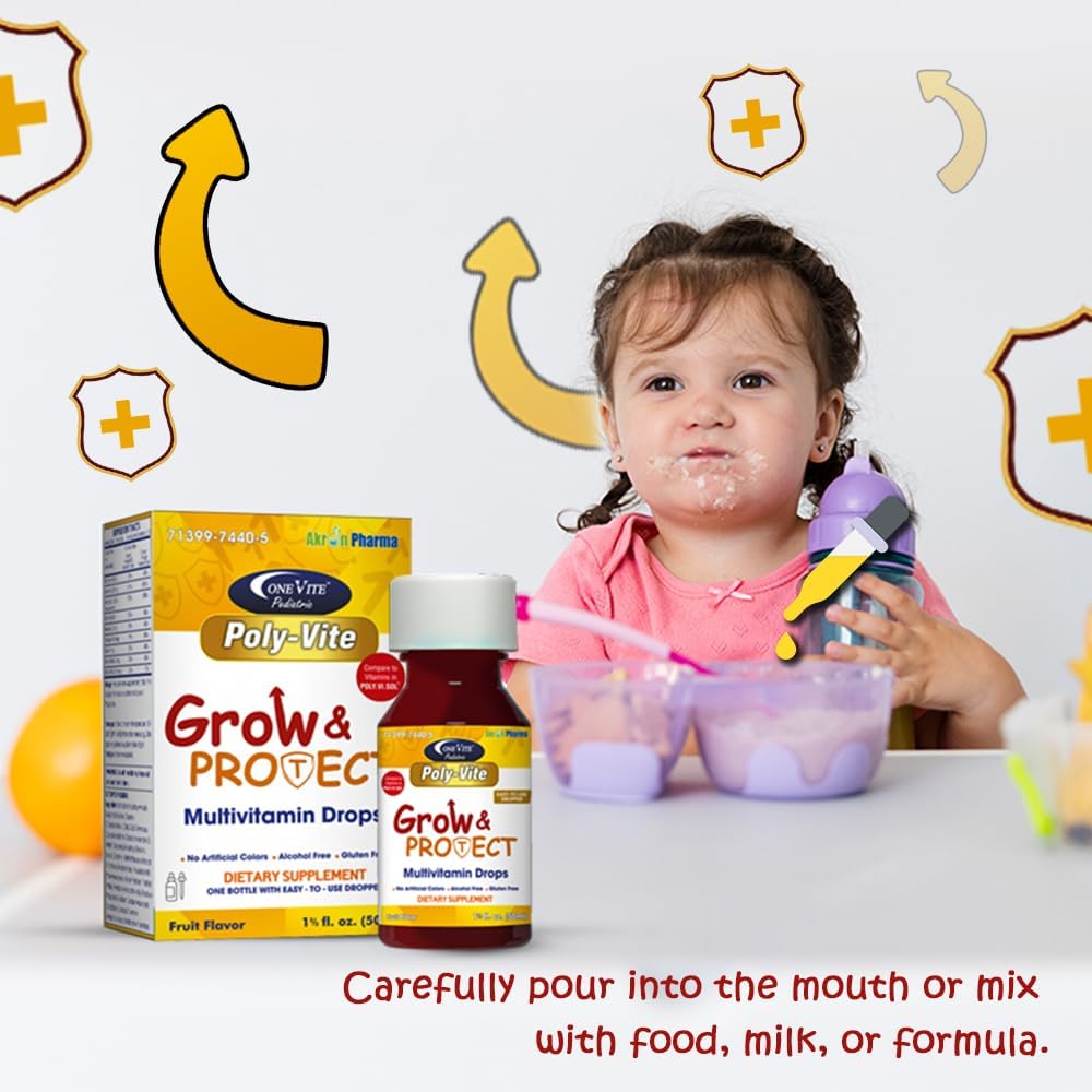 Akron Pharma Poly-Vite Drops for Children - Essential Pediatric Multivitamin Supplement