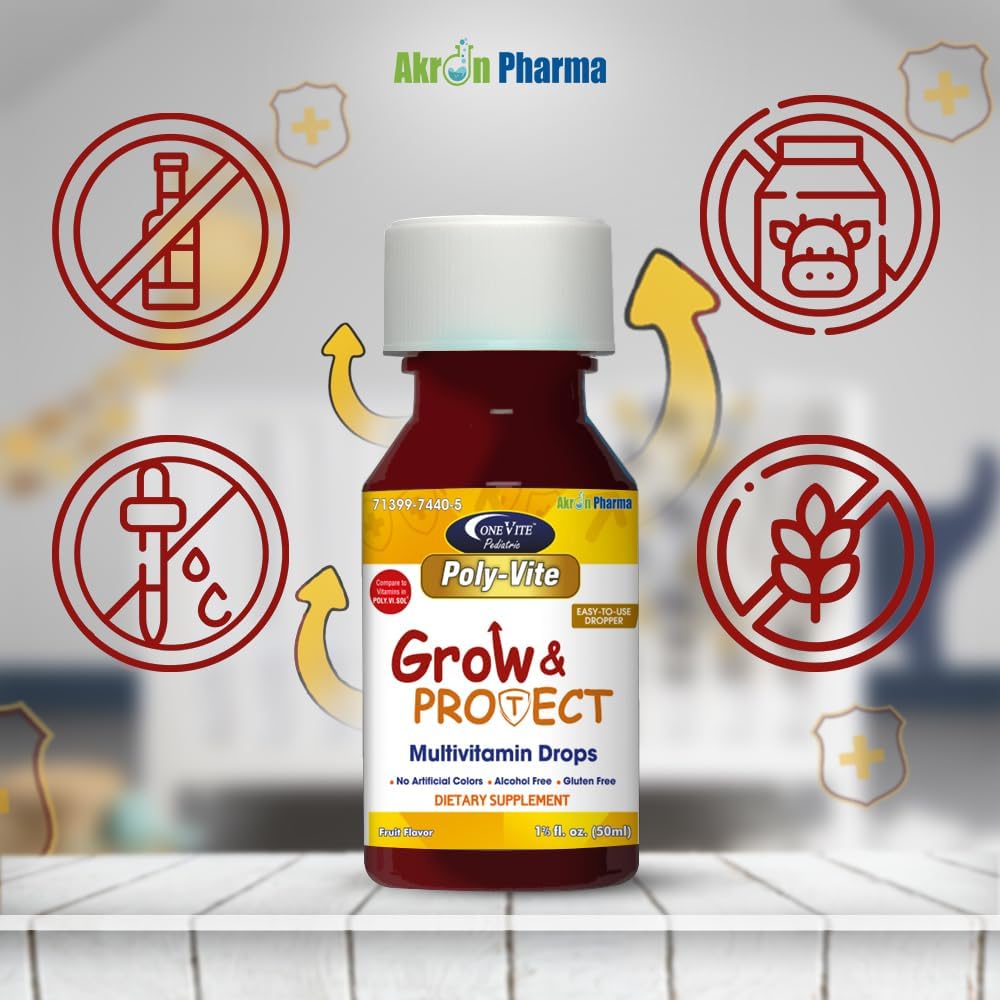 Akron Pharma Poly-Vite Drops for Children - Essential Pediatric Multivitamin Supplement