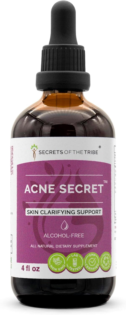 Alcohol-Free Acne Support Extract with Boldo, Corn Silk, Nettle Leaf, Alfalfa, Senna Leaf - 4 Fl Oz