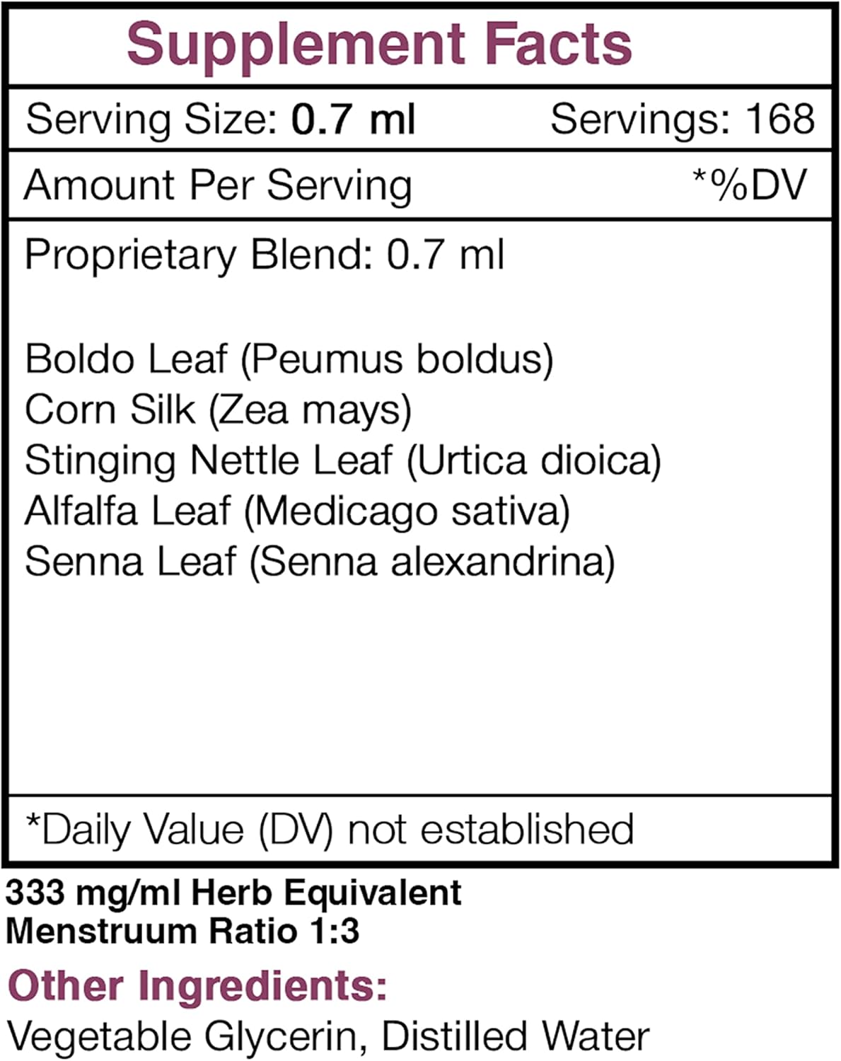 Alcohol-Free Acne Support Extract with Boldo, Corn Silk, Nettle Leaf, Alfalfa, Senna Leaf - 4 Fl Oz