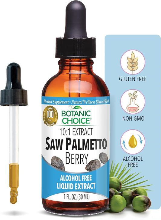 Alcohol-Free Saw Palmetto Berry Liquid Extract - 1 oz Bottle