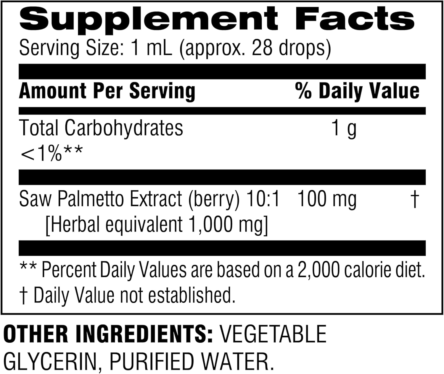 Alcohol-Free Saw Palmetto Berry Liquid Extract - 1 oz Bottle