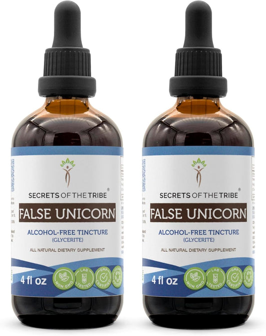 Alcohol-Free Wildcrafted False Unicorn Tincture Liquid Extract (2x4 FL OZ) - Secrets of the Tribe
