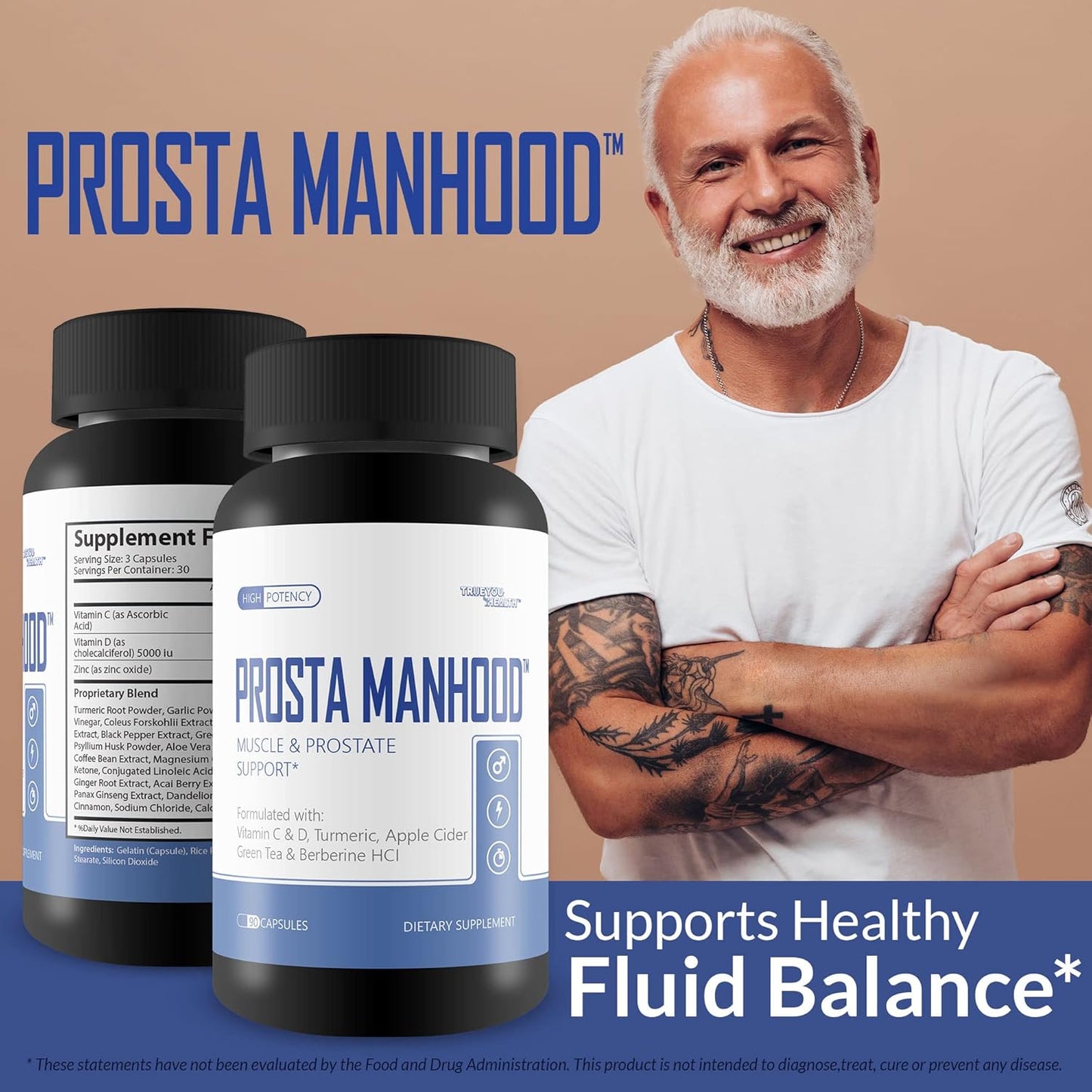 All-in-One Prostate Support Supplement for Men - Promotes Healthy Prostate Function, Blood Flow, Kidney Health - Immune Support Included