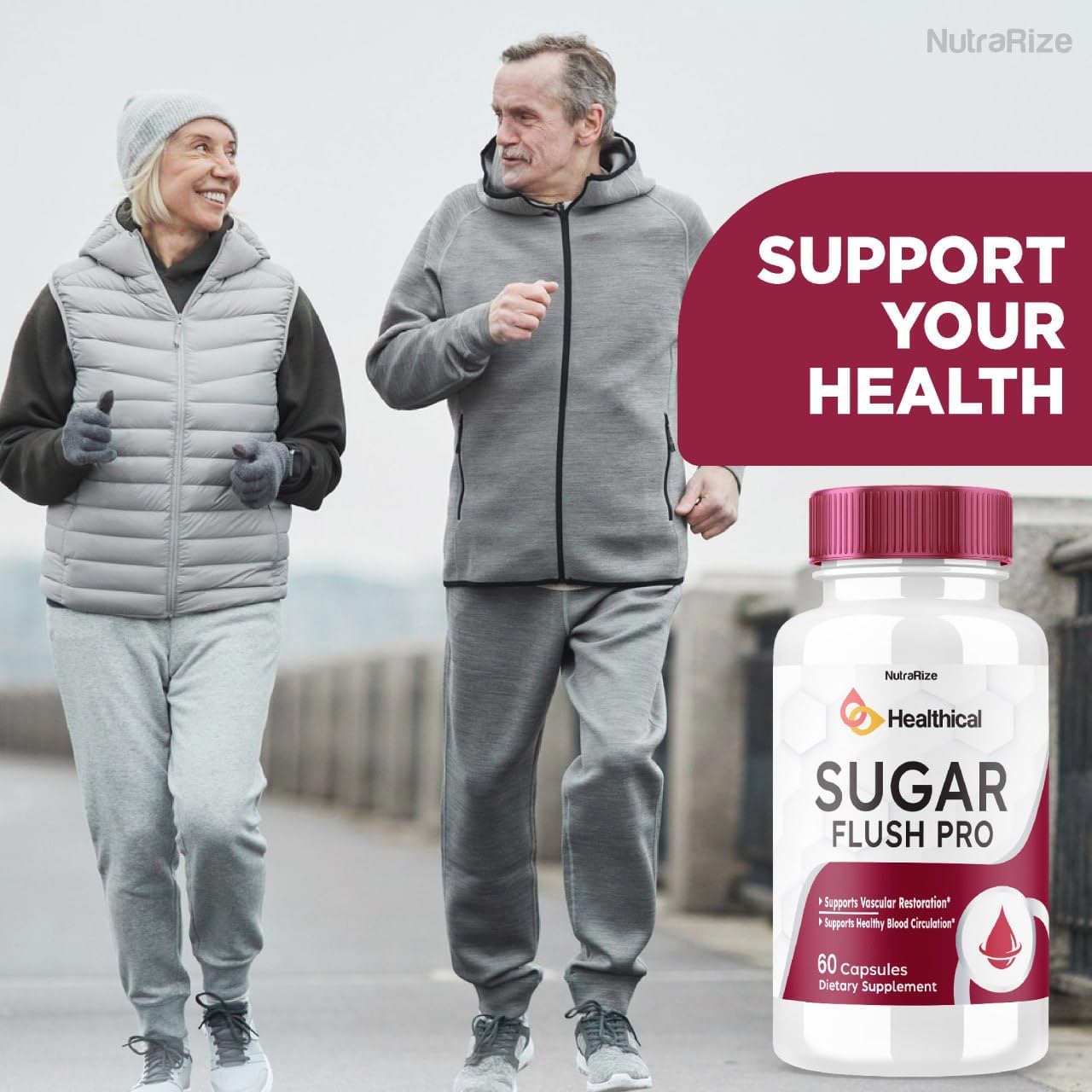 All-Natural Blood Sugar Flush Pro Supplement for Stable Healthy Levels - Advanced Formula (60 Capsules)