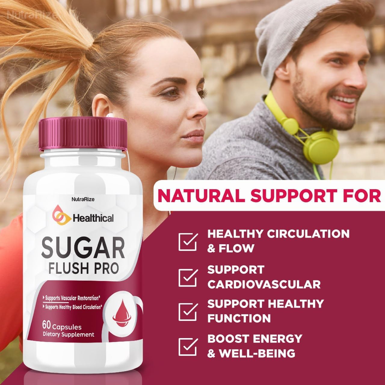 All-Natural Blood Sugar Flush Pro Supplement for Stable Healthy Levels - Advanced Formula (60 Capsules)