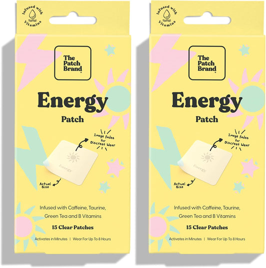 All-Natural Energy Patches with Caffeine, B5, and B3 for All-Day Support | Plant-Based, Water-Resistant, Cruelty-Free Formula