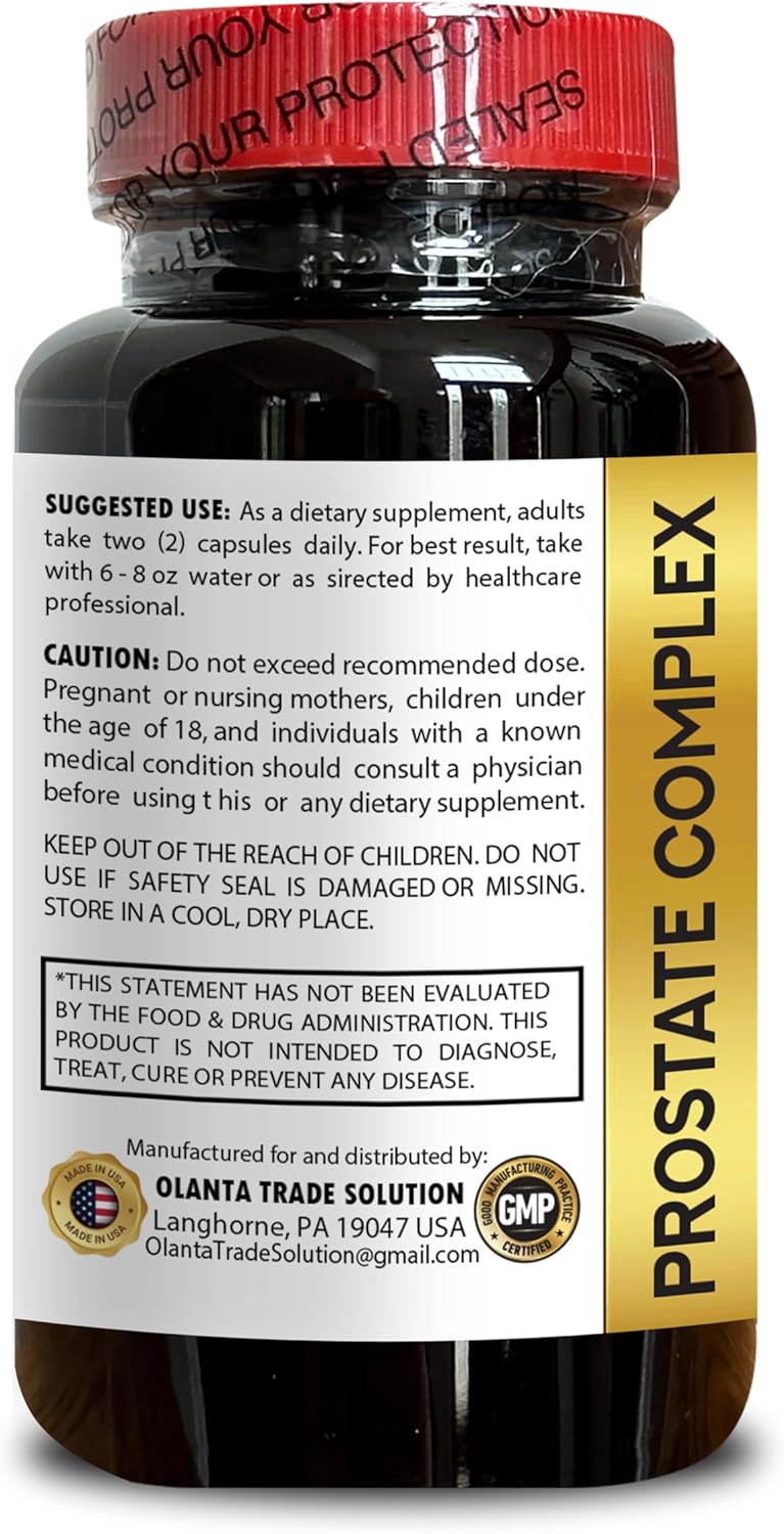 All Natural Prostate Complex Supplement with Saw Palmetto - Supports Prostate Function for Men - 60 Capsules