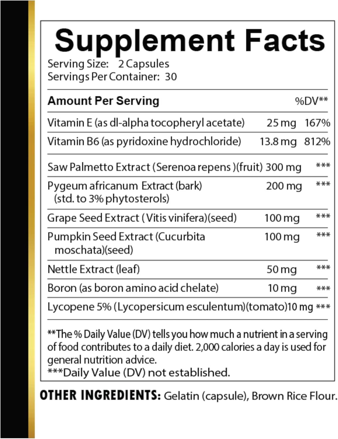 All Natural Prostate Complex Supplement with Saw Palmetto - Supports Prostate Function for Men - 60 Capsules