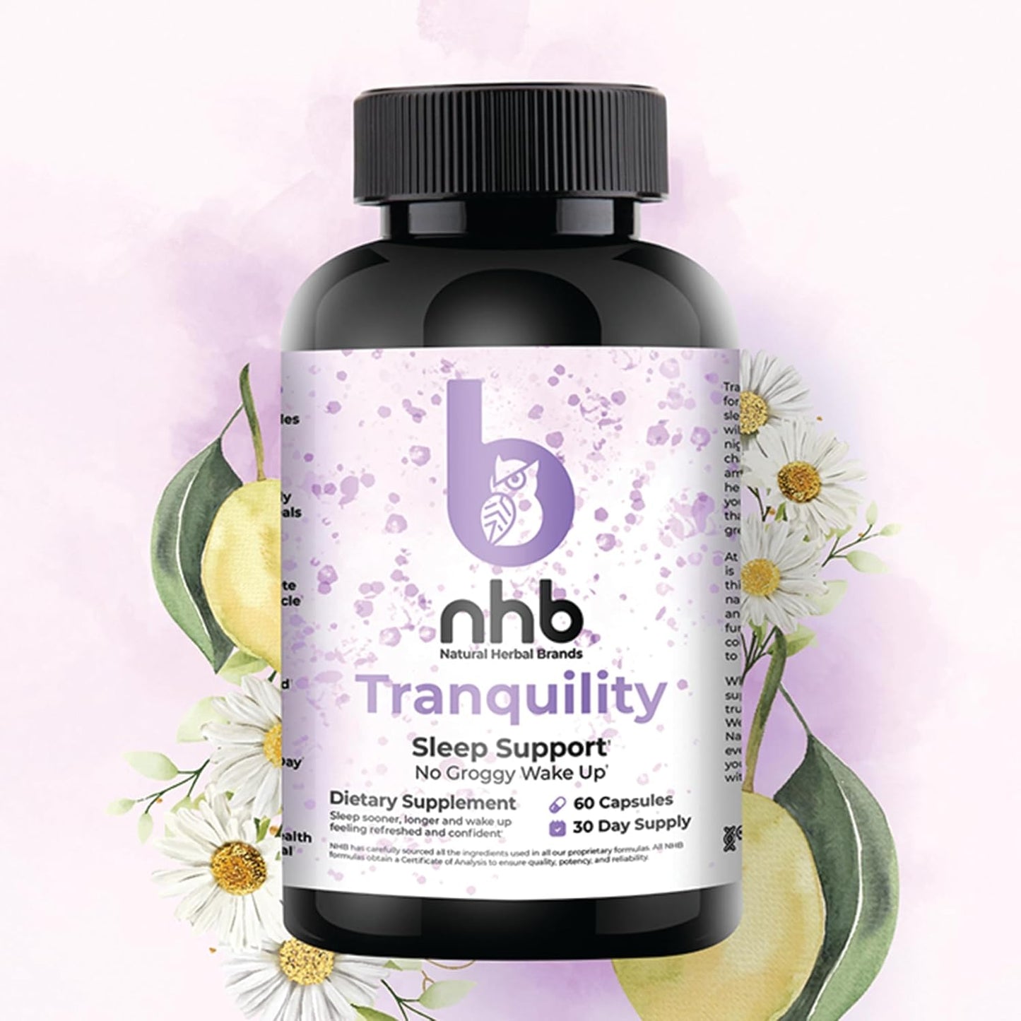 All Natural Sleep Support Supplement with Melatonin, Lemon Balm, Chamomile, and Magnesium for Tranquil Nights - Made in USA