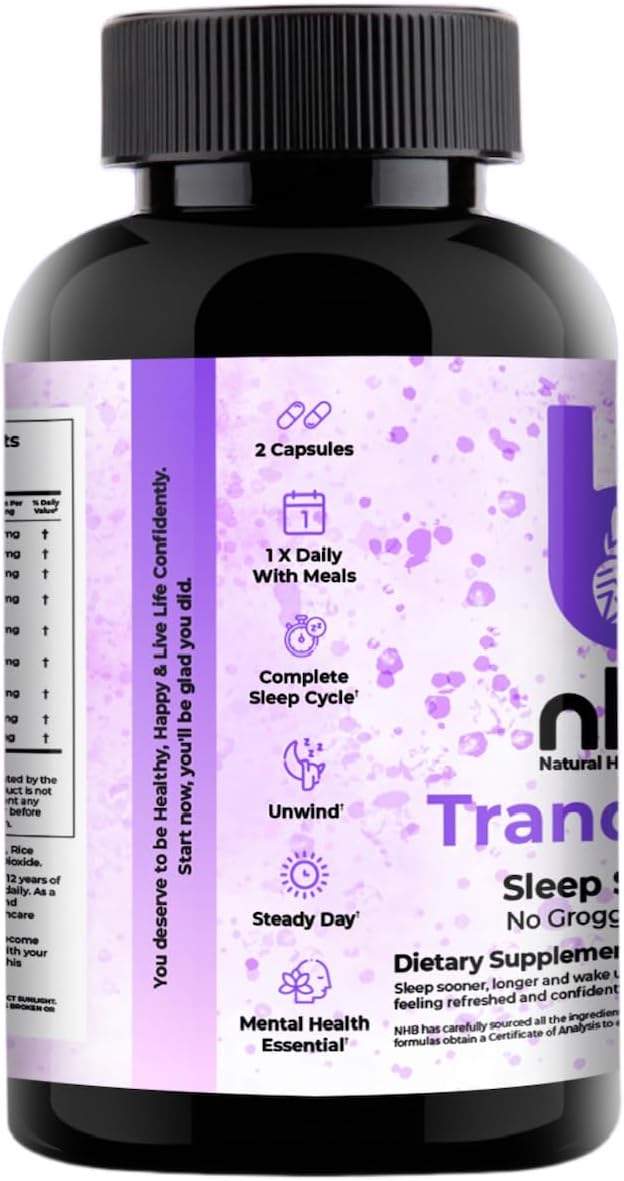 All Natural Sleep Support Supplement with Melatonin, Lemon Balm, Chamomile, and Magnesium for Tranquil Nights - Made in USA