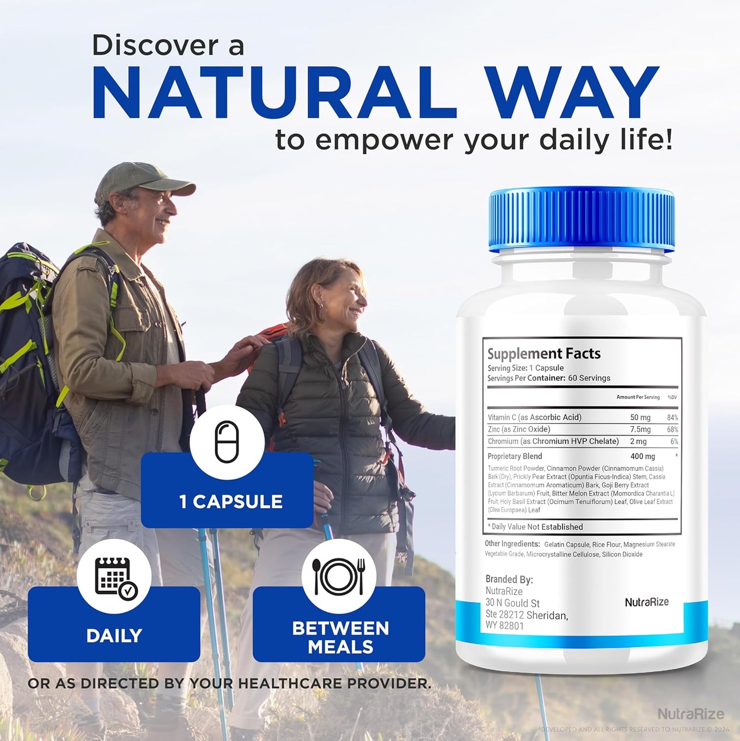 All-Natural SugarSwitch Capsules for Healthy Blood Sugar Levels - NutraRize Sugar Switch Supplement with Pectin (60 Capsules)