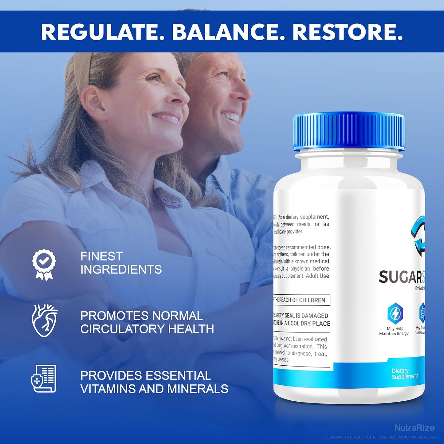 All-Natural SugarSwitch Capsules for Healthy Blood Sugar Levels - NutraRize Sugar Switch Supplement with Pectin (60 Capsules)