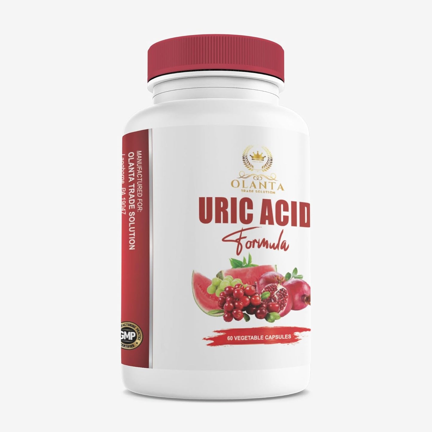 All-Natural Uric Acid Complex with Celery Seed, Turmeric, and Cranberry - Support for Lowering Uric Acid Levels - 60 Capsules