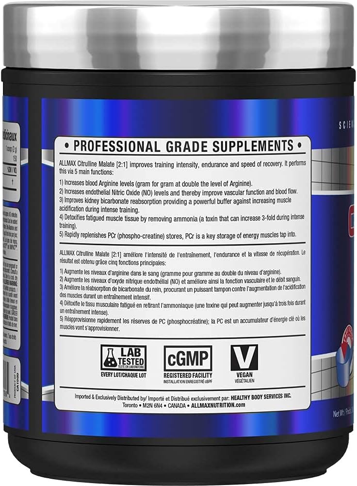 Allmax Essentials Vegan Citrulline Malate 2:1 Powder - 300 g, 150 Servings - Boosts Endurance & Recovery