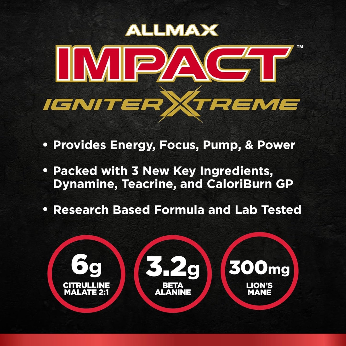 ALLMAX Impact IGNITER Xtreme Orange Crush 360g Pre-Workout Formula with Citrulline Malate & Beta Alanine for Energy, Focus, Pumps & Power - 40 Servings