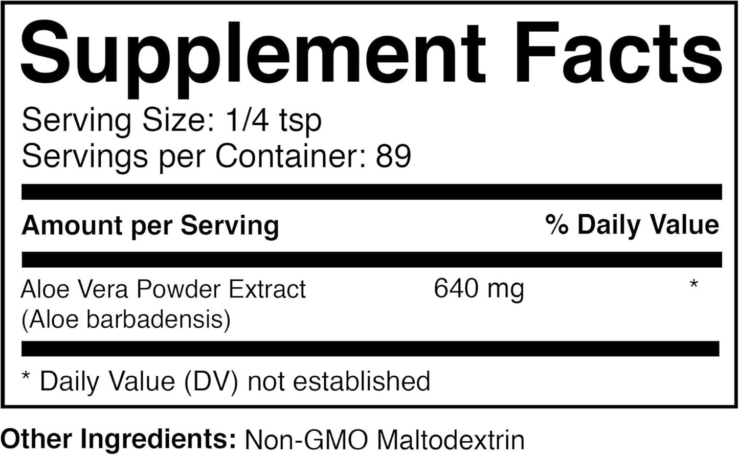 Aloe Vera Gel Powder 200:1 Supplement for Skin Care & Health | Food Grade, Natural, Vegan, Non-GMO | 2 oz