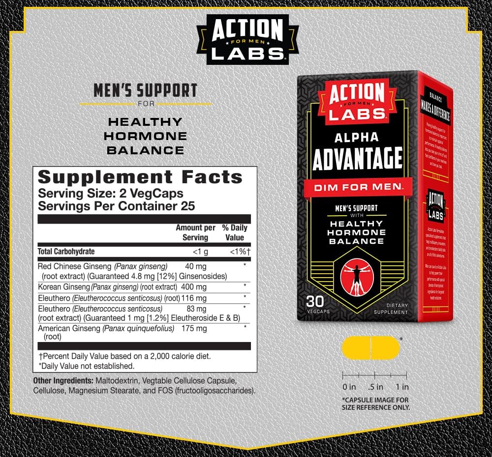 Alpha Advantage Dim Supplement for Men - 30 Vegetarian Capsules by Action Labs