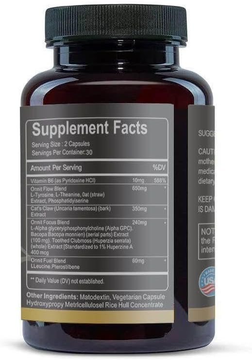 A.l.p.h.a B.r.a.i.n Nootropic Supplement 90 Capsules - Boost Memory, Concentration, and Cognitive Function