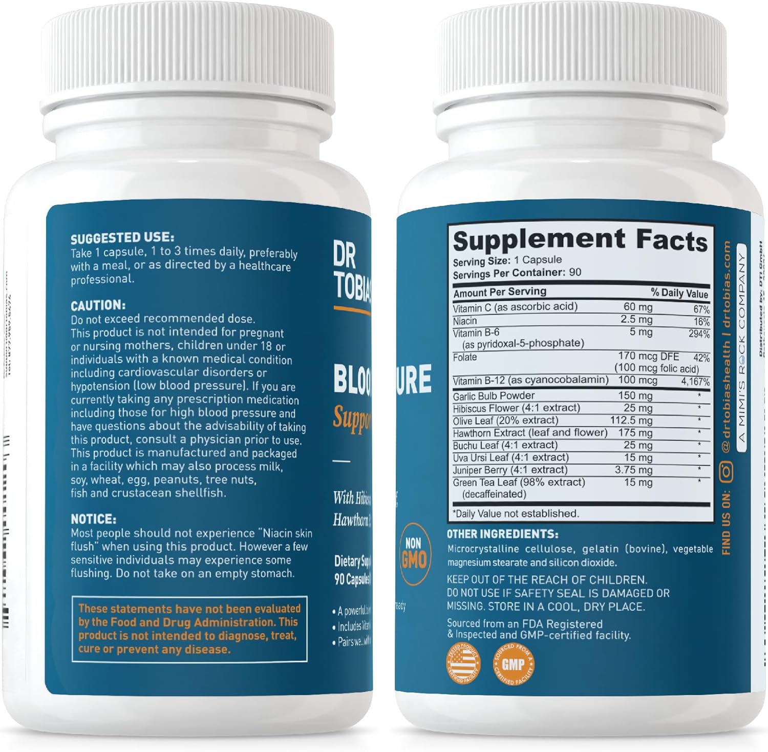 Alpha GPC & Blood Pressure Support Capsules - Enhance Cognitive Function & Circulatory Health with Choline, Herbs, & Vitamins