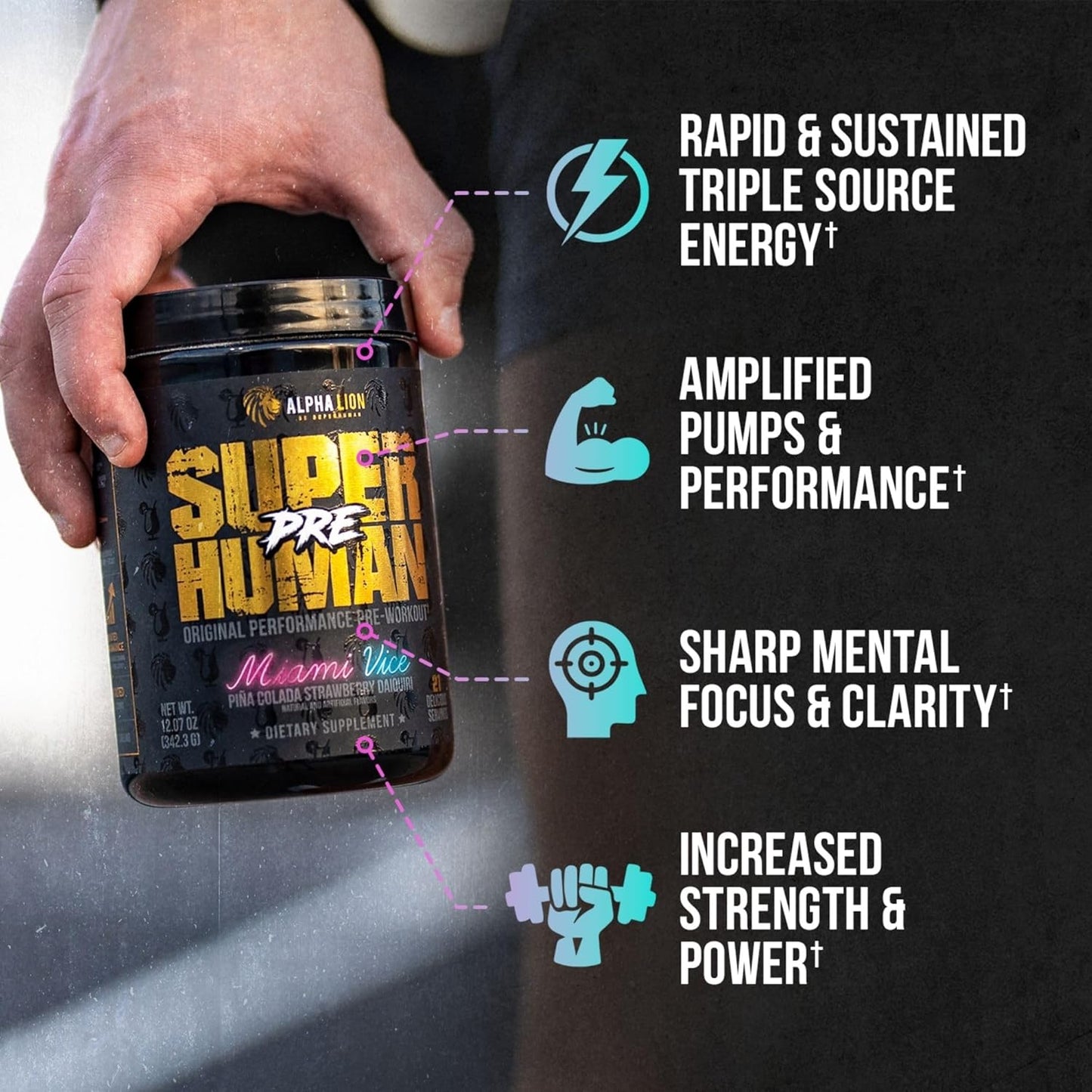 Alpha Lion Superhuman Pre & Post Workout Bundle - Miami Vice & Gainy Smith Apple Flavors