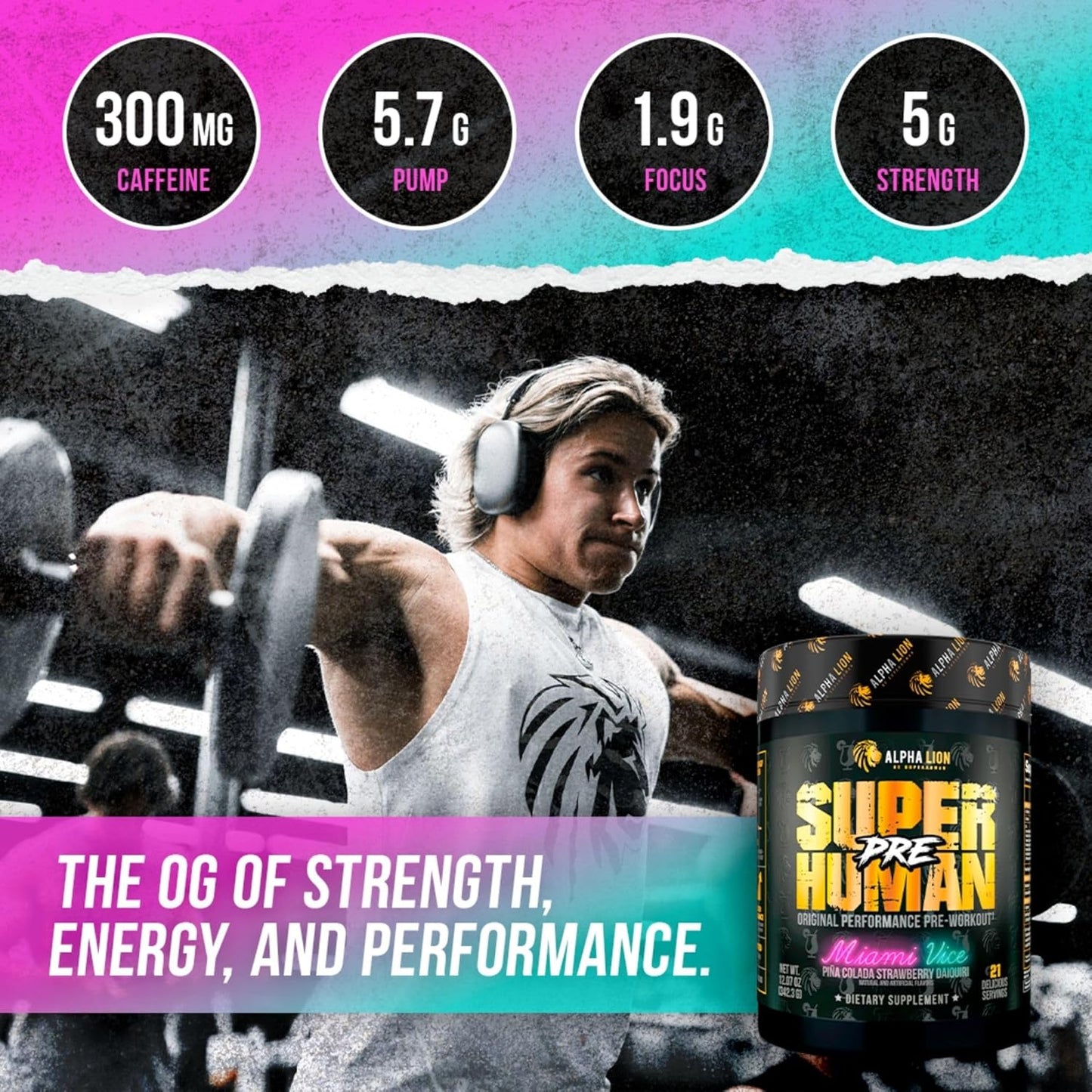 Alpha Lion Superhuman Pre & Post Workout Bundle - Miami Vice & Gainy Smith Apple Flavors