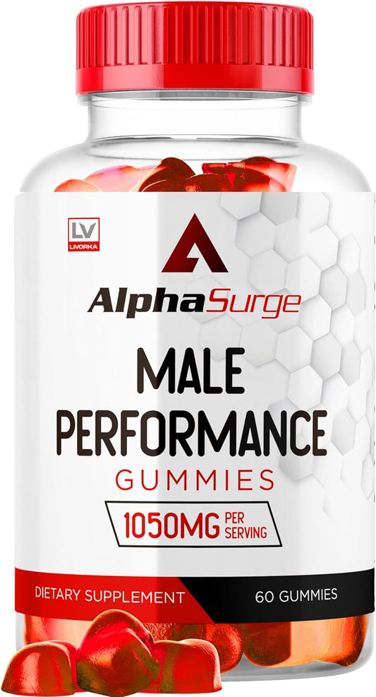 Alpha Surge XL Gummies for Men - 1050mg Alphasurge Gummies for Male Libido Enhancement, 1 Month Supply of Alpha Surge Gummies