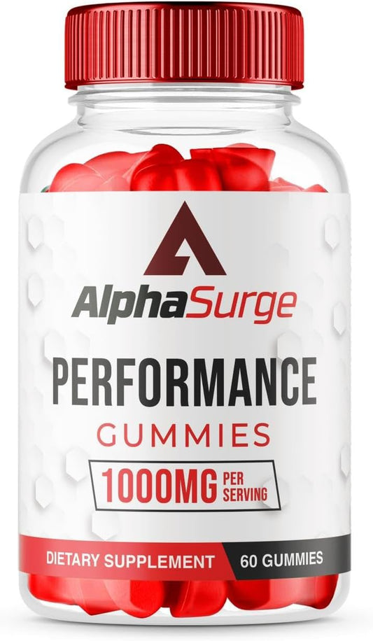AlphaSurge Male Enhancement Gummies - 1000 MG Chewable Formula with Natural Ingredients (1 Pack, 60 Gummies)