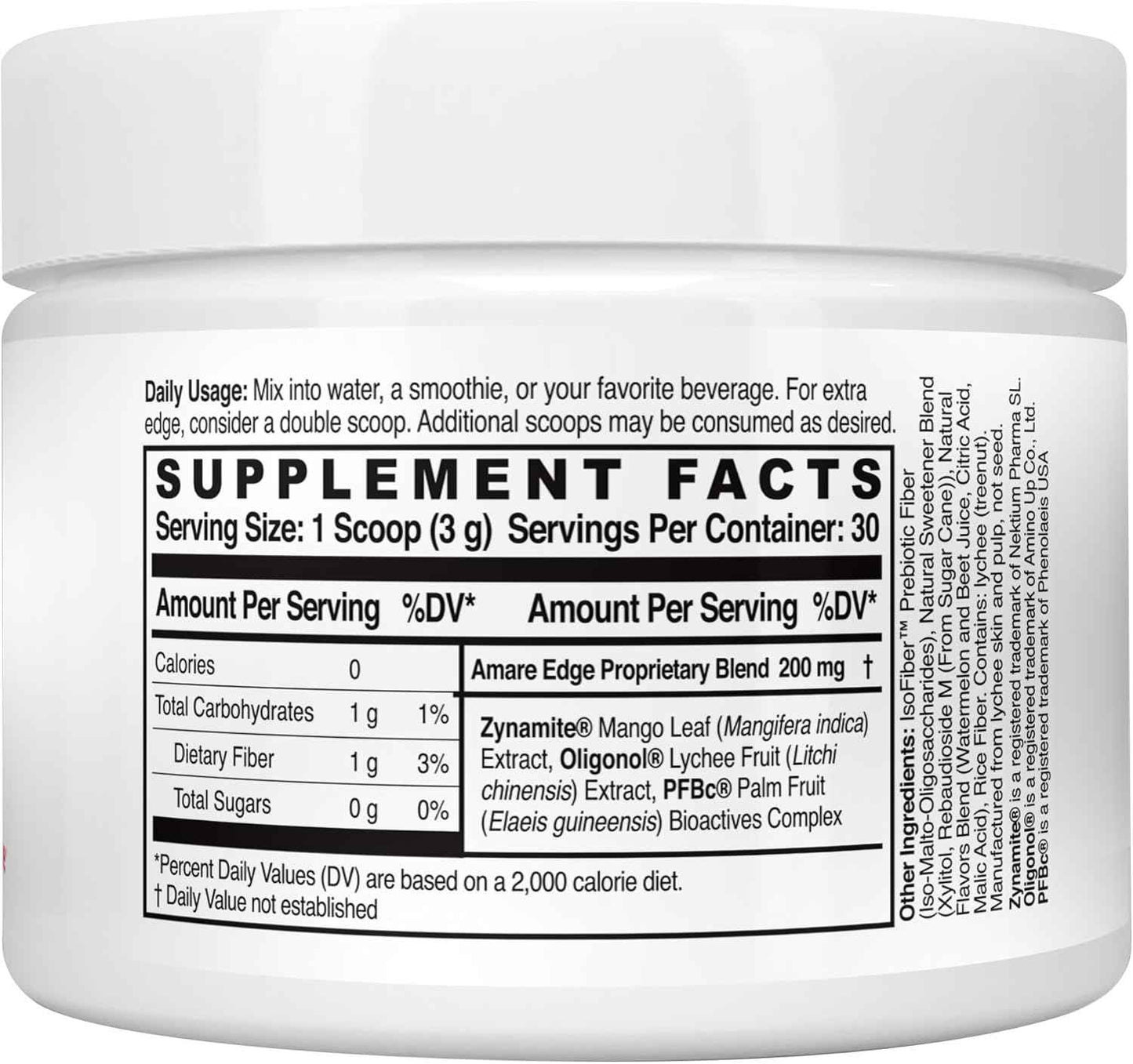 Amare Edge All Natural Nootropic Powder Drink for Endurance and Motivation in Watermelon
