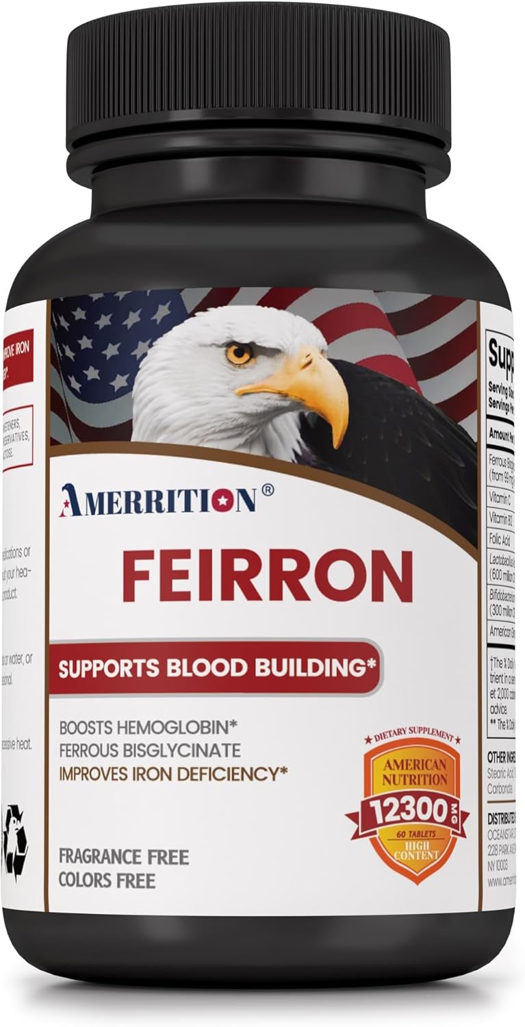 Amerrition Feirron Tablet - Supports Blood Building - 60 Count Bottle