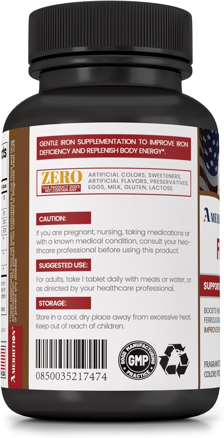 Amerrition Feirron Tablet - Supports Blood Building - 60 Count Bottle