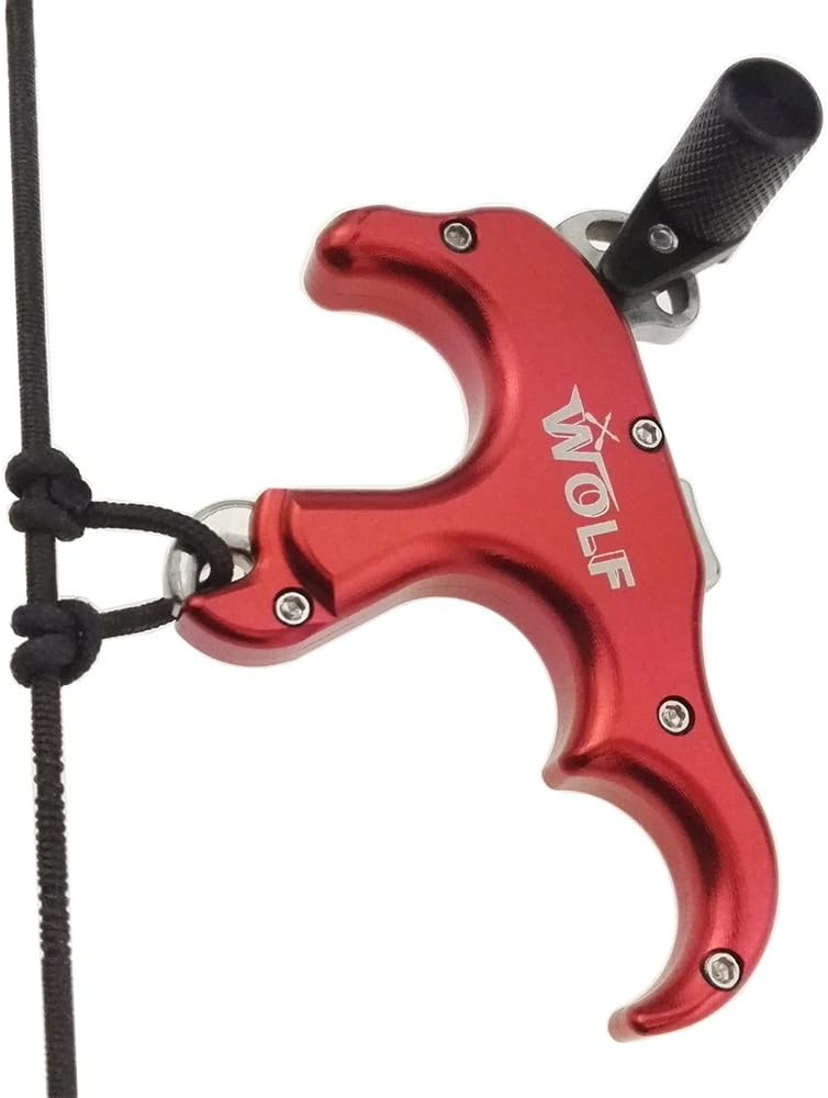 AMEYXGS Archery Thumb Trigger 3 Fingers Release Aid - Aluminum Alloy Bowstring Release for Outdoor Shooting & Hunting