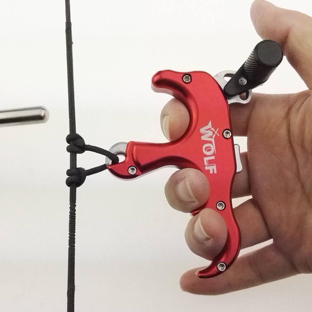 AMEYXGS Archery Thumb Trigger 3 Fingers Release Aid - Aluminum Alloy Bowstring Release for Outdoor Shooting & Hunting