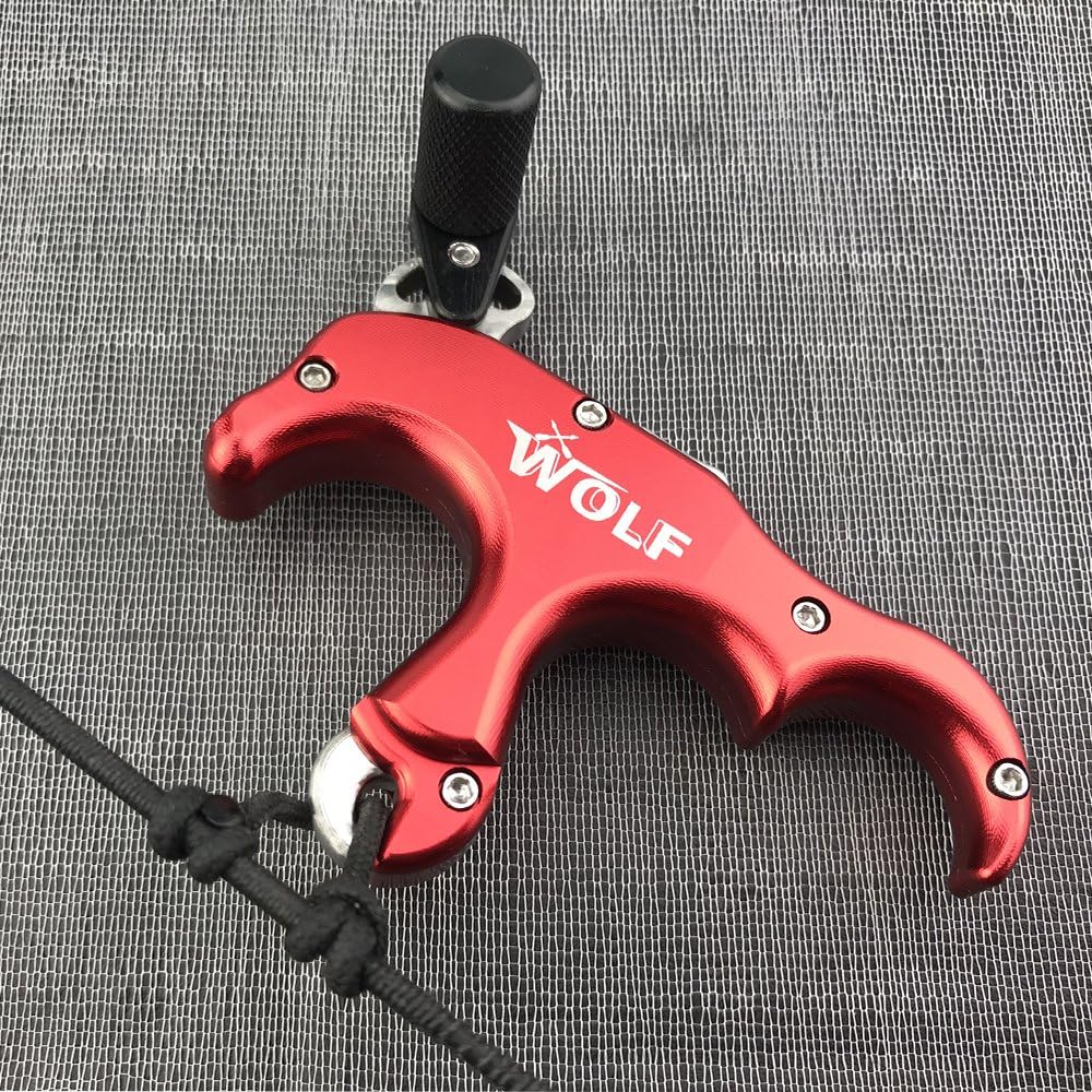 AMEYXGS Archery Thumb Trigger 3 Fingers Release Aid - Aluminum Alloy Bowstring Release for Outdoor Shooting & Hunting