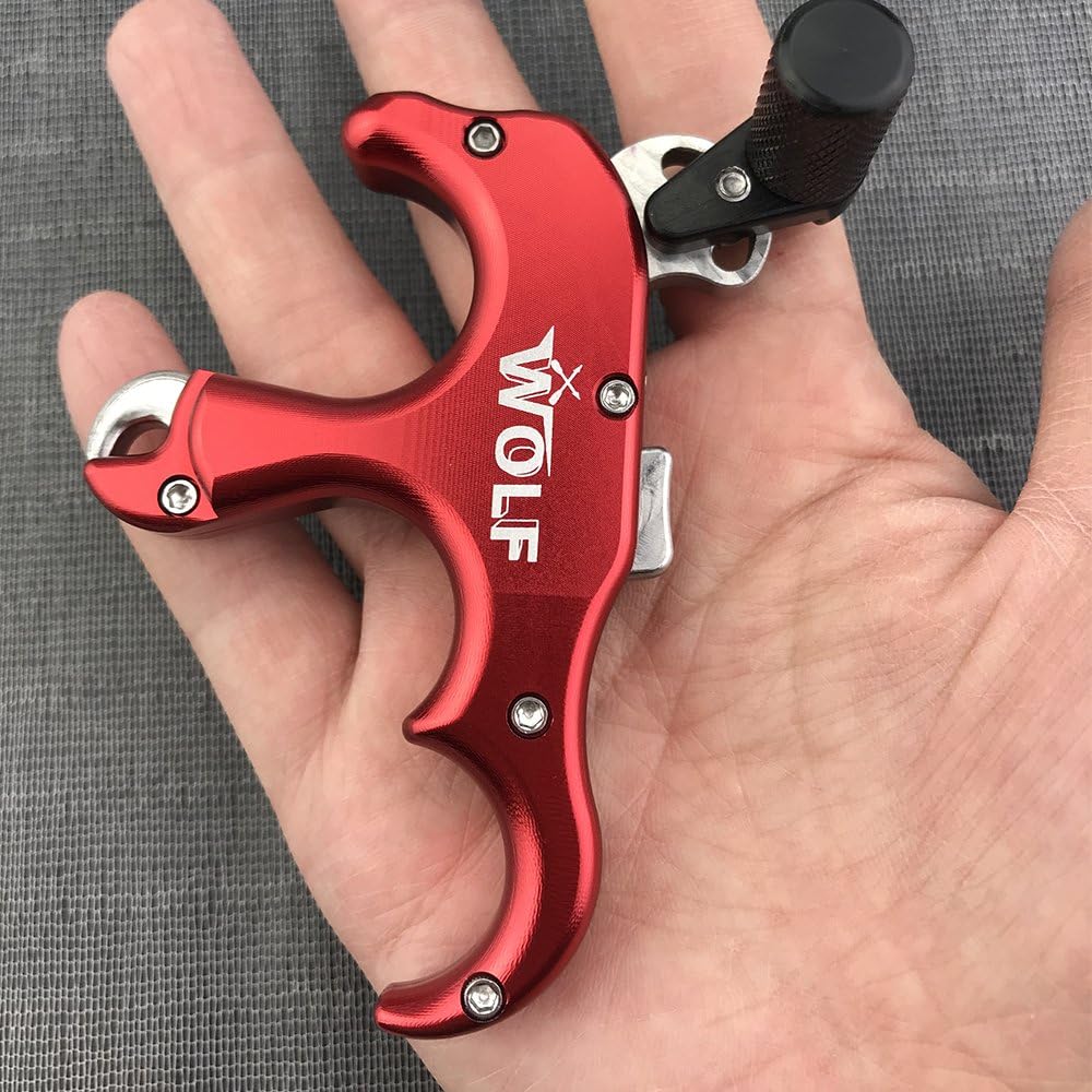 AMEYXGS Archery Thumb Trigger 3 Fingers Release Aid - Aluminum Alloy Bowstring Release for Outdoor Shooting & Hunting