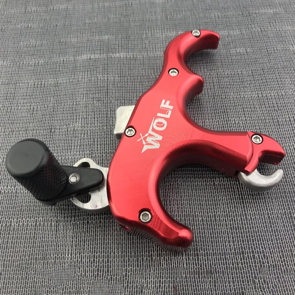 AMEYXGS Archery Thumb Trigger 3 Fingers Release Aid - Aluminum Alloy Bowstring Release for Outdoor Shooting & Hunting