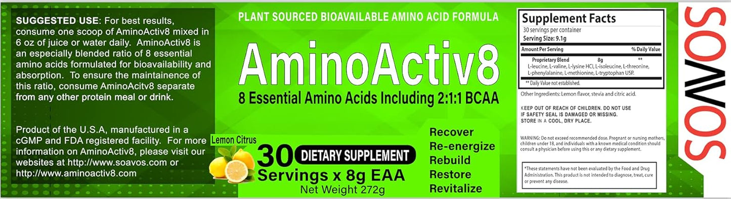 AMINOACTIV8 EAA Essential Amino Acid Powder by OPTISTASIS - Boost Muscle Growth and Recovery