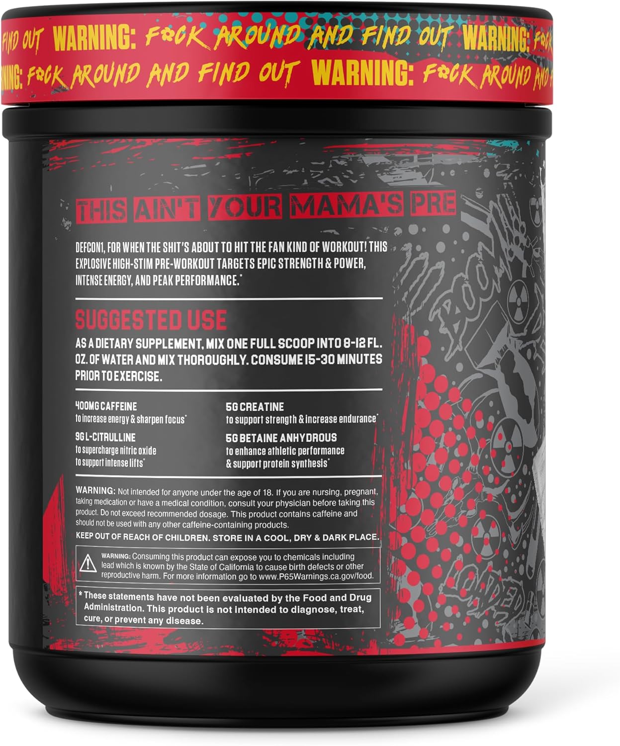 Anabolic Warfare Defcon1 High Stim Pre-Workout Powder - Fruit Explosion Flavor - 20 Servings
