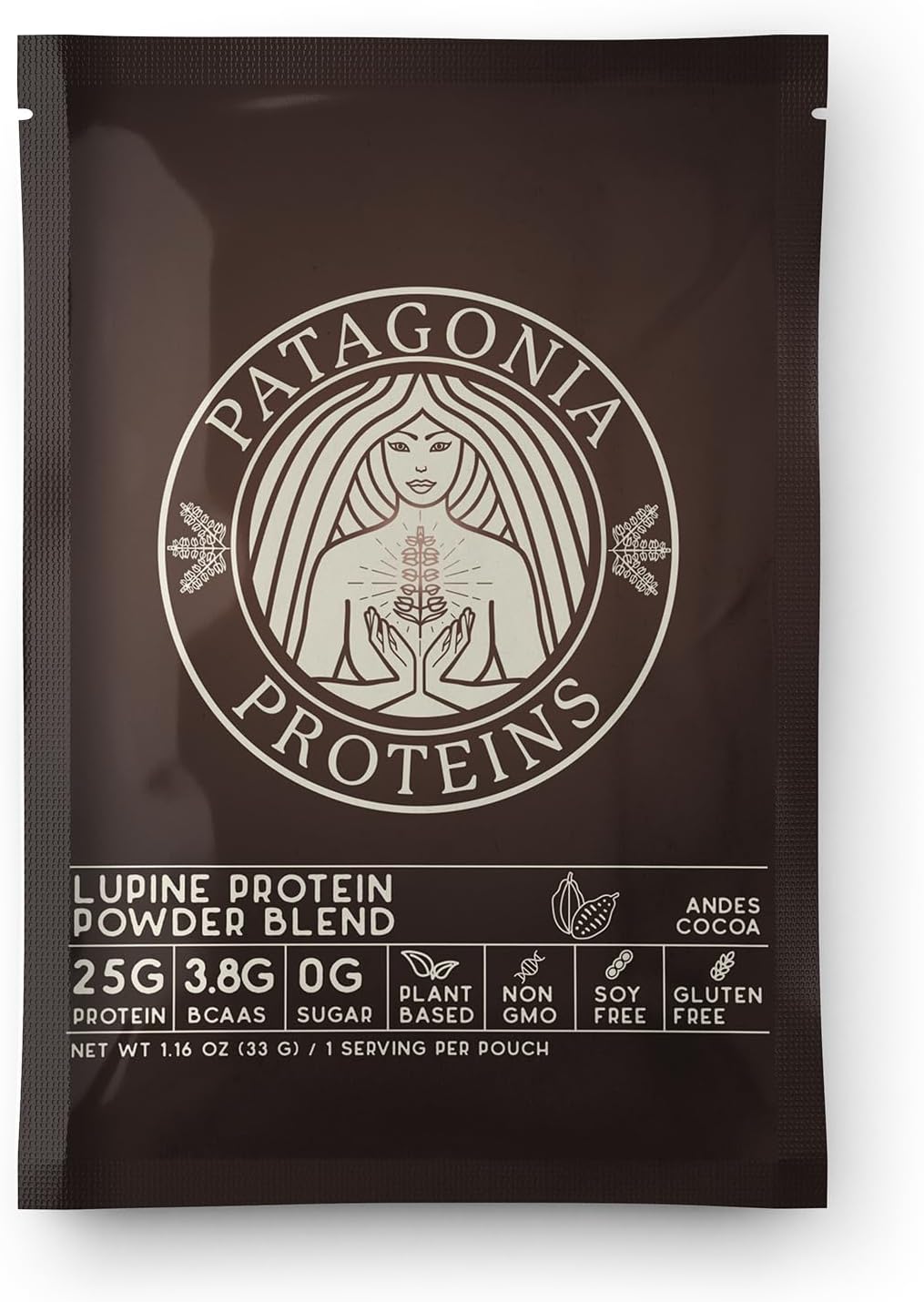 Andes Cocoa Patagonia Proteins: Vegan Plant-Based Protein Powder with 25g Protein, 110 Calories, 3.8g BCAAs - Non-GMO, Sugar/Soy/Gluten Free