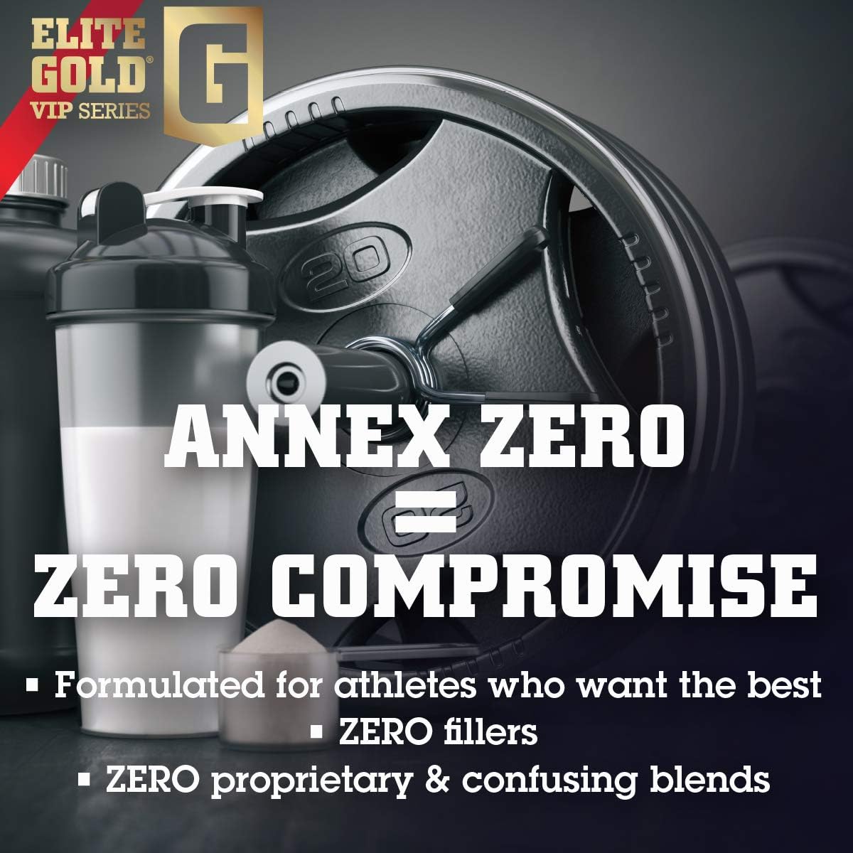 Annex Zero Elite Gold VIP Series Whey Protein Powder with BCAAs - Chocolate Peanut Butter Flavor - 2lb Tub