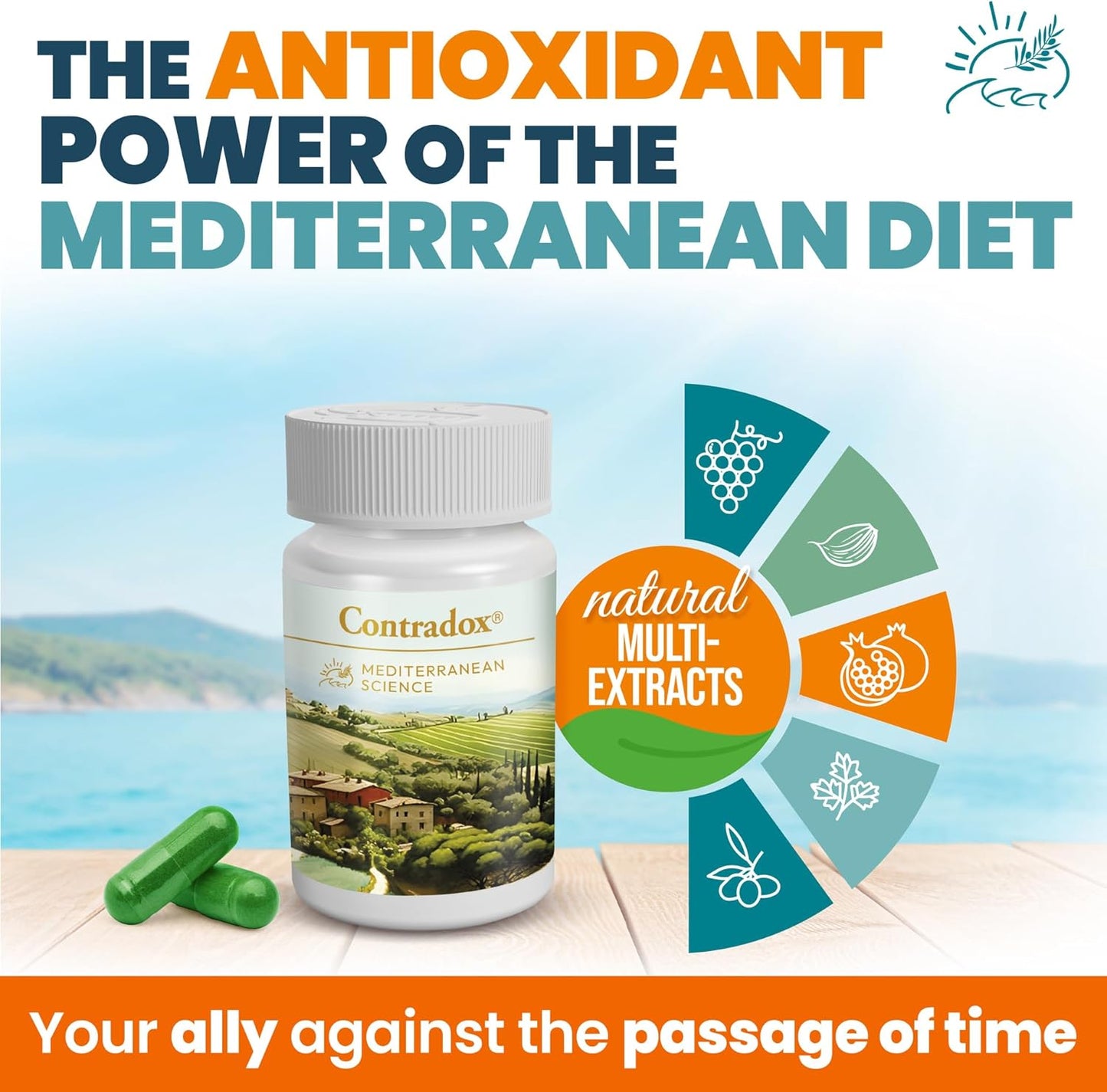 Anti-Aging Resveratrol Capsules with Vitamins E, C, D, and Selenium - Mediterranean Diet Supplement