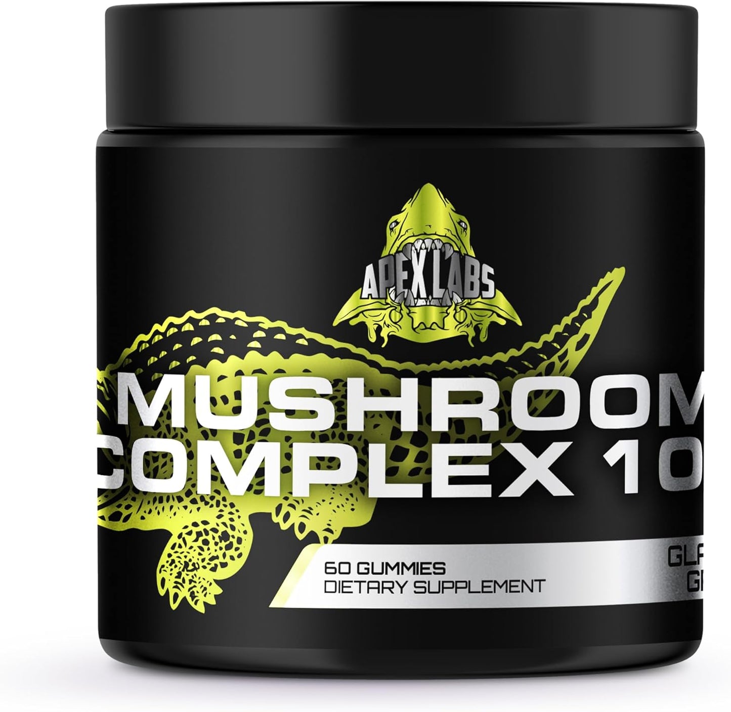 Apex Labs Mushroom Gummies 10-in-1 Blend | Lions Mane, Turkey Tail, Reishi, Chaga, Cordyceps, Maitake | Cognitive, Immune, Energy Support 60ct