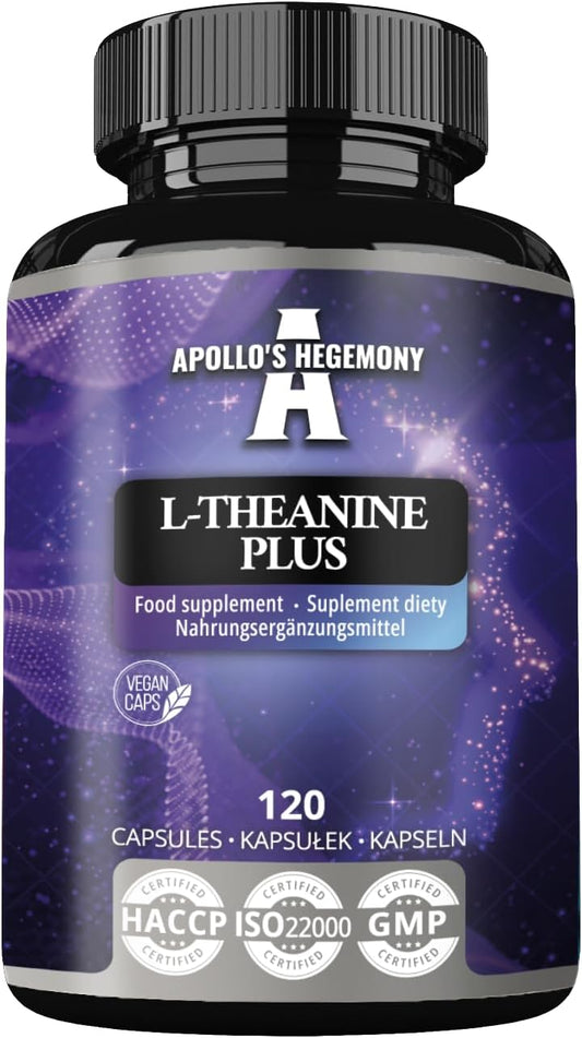 Apollo's Hegemony L-Theanine & Myo-Inositol Capsules - 300mg - 120 Vegan Capsules - 4 Month Supply - Mental Clarity & Stress Support