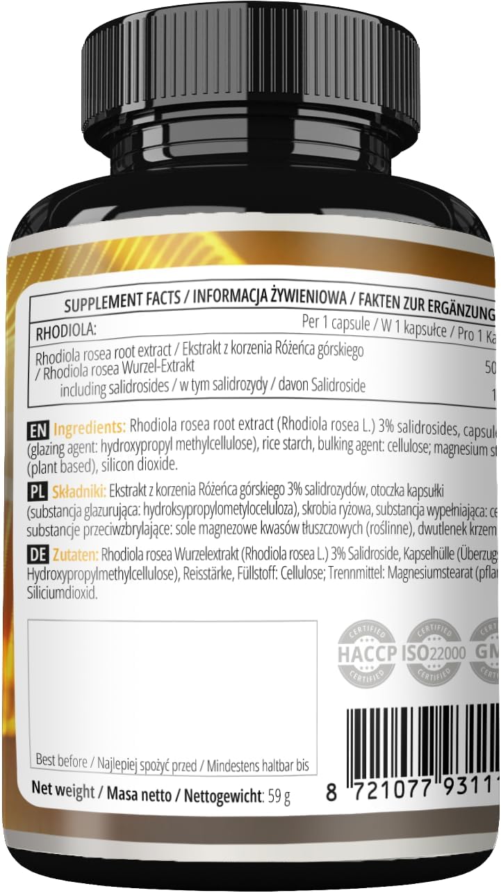 Apollo's Hegemony Rhodiola Rosea 125mg Extract, 90 Vegan Tablets, Reduce Fatigue & Improve Well-Being, Herbal Supplement