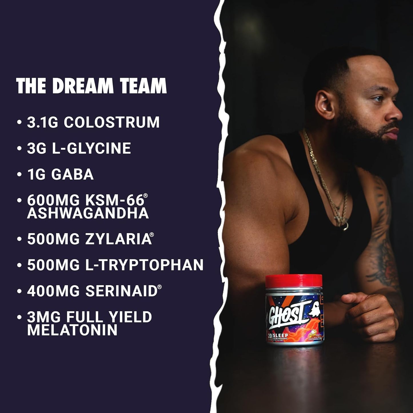 Apple Pie GHOST Sleep Dietary Supplement - Premium Ingredients for Recovery & Rest, Including Melatonin, Colostrum & Ashwagandha - Supports Quality Sleep - Gluten-Free & Sugar-Free Formula