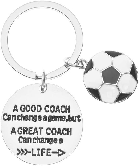 Appreciation Gift for Soccer Coaches - Inspirational Soccer Coach Keychain for Men and Women