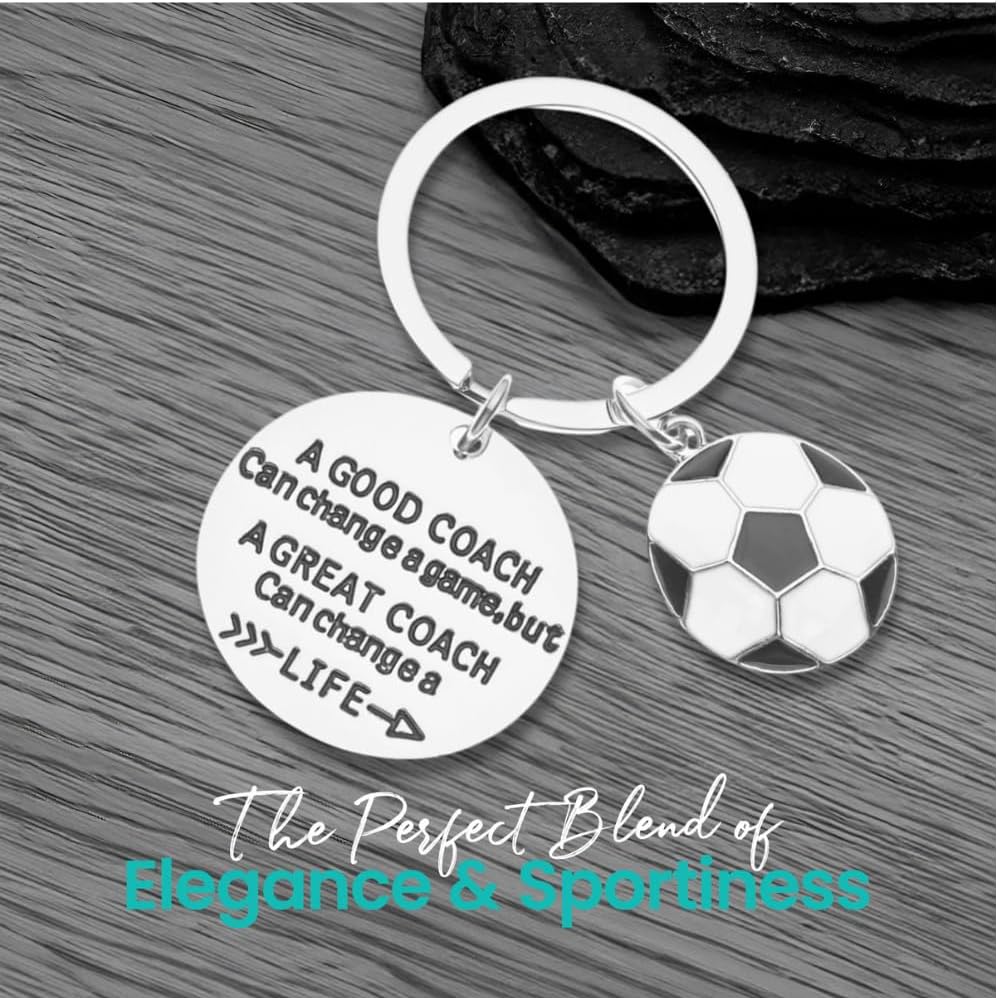 Appreciation Gift for Soccer Coaches - Inspirational Soccer Coach Keychain for Men and Women