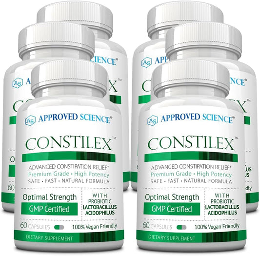Approved Science Constilex - Fast Constipation Relief, Supports Gut Health, 6 Bottles